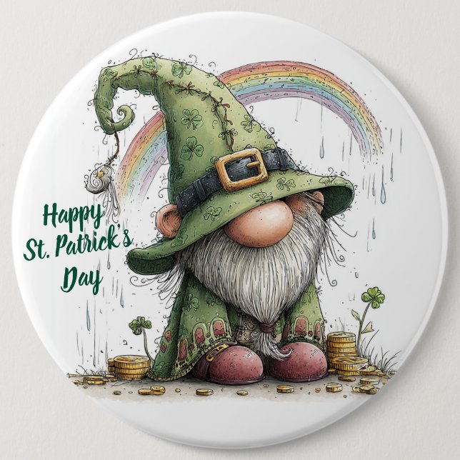 Whimsical St. Patrick's Day Tomte Knapp (Framsida)