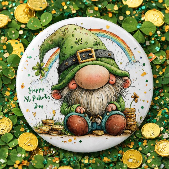 Whimsical St. Patrick's Day Tomte Knapp (Skapare uppladdad)