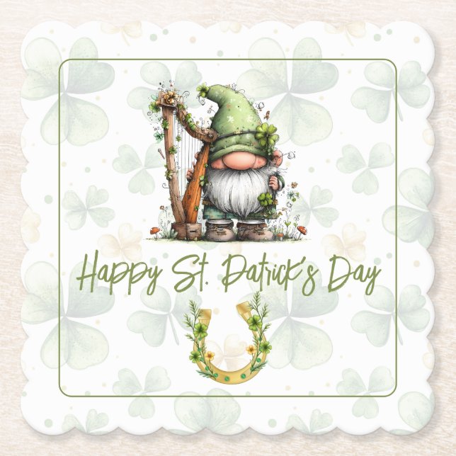 Whimsical St. Patrick's Day Tomte  Underlägg Papper (Framsida)