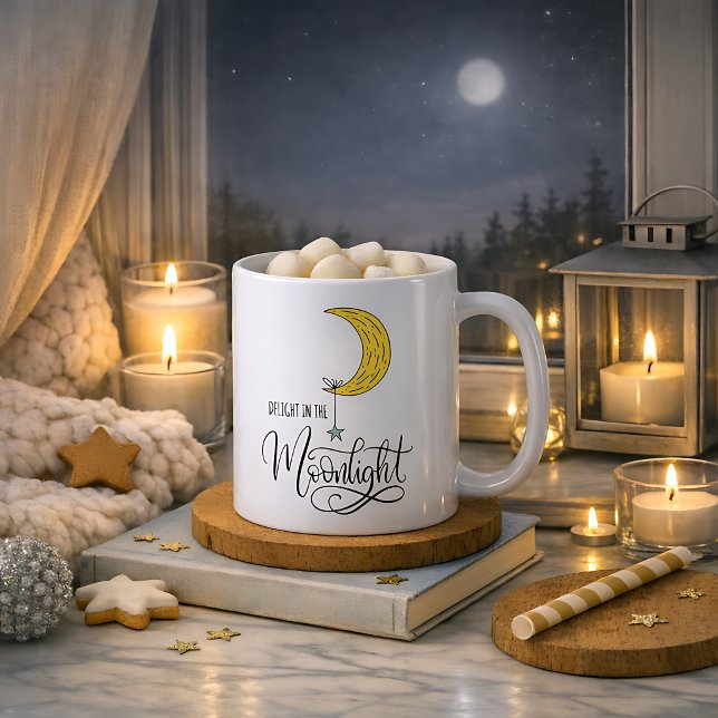 Whimsical Star and Moon Moonlight  Kaffemugg (Skapare uppladdad)