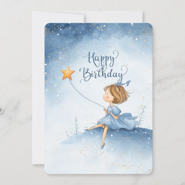 Whimsical Star Födelsedags Kort (Framsida)