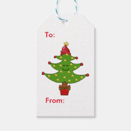 Whimsical Star Träd Presentetikett