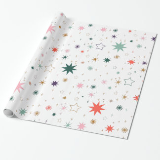 Whimsical Starburst och stjärnmönster Presentpapper
