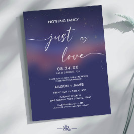 Whimsical Starry Night Script Modern Wedding Inbjudningar