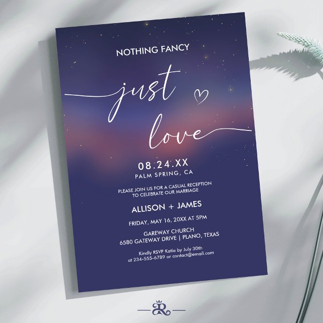Whimsical Starry Night Script Modern Wedding Inbjudningar (Skapare uppladdad)