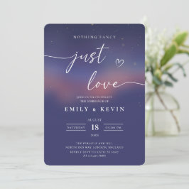 Whimsical Starry Night Script Modern Wedding  Inbjudningar