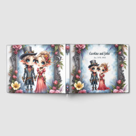 Whimsical Steampunk Älgtroll Bröllop Gästböcker