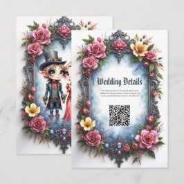 Whimsical Steampunk Älgtroll Bröllop Tilläggskort