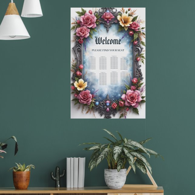 Whimsical Steampunk Älva Bröllop Poster (Vardagsrum 1)