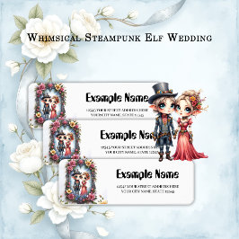 Whimsical Steampunk Älva Bröllop  Returadress Etikett