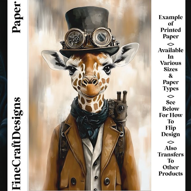 Whimsical Steampunk Giraff AC2 Scrapbookpapper (Skapare uppladdad)