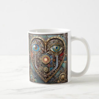 Whimsical Steampunk Hjärta Jag Ser Dig Jag Älskar Kaffemugg