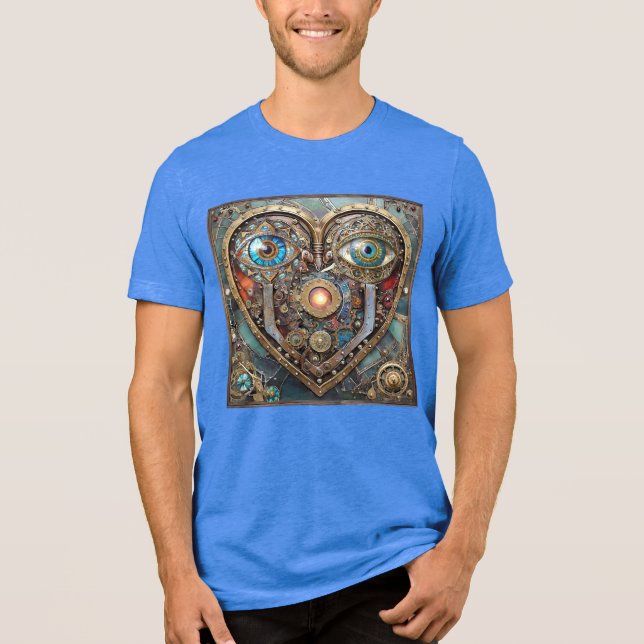 Whimsical Steampunk Hjärtat Jag Ser Dig Jag Älskar T Shirt (Framsida)