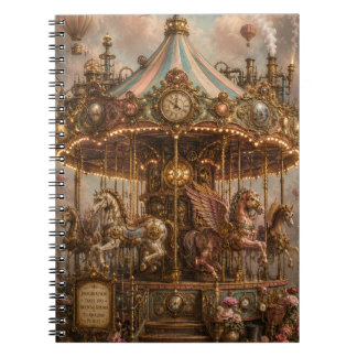 Whimsical Steampunk Karusell Anteckningsbok