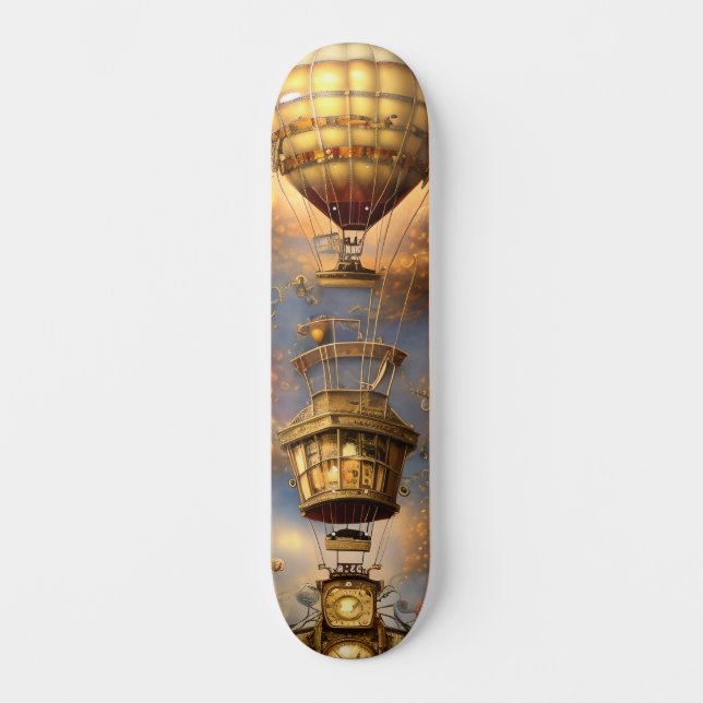 Whimsical Steampunk Luftballong Mini Skateboard Bräda 18,5 Cm (Framsida)