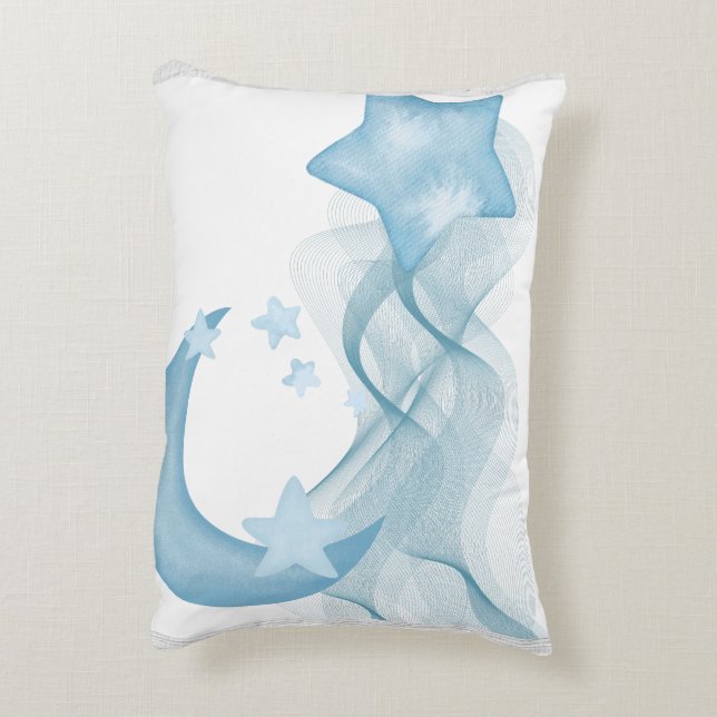 Whimsical Stjärna & Månad Watercolor Kudd Prydnadskudde (Baksidan(Vertikal))