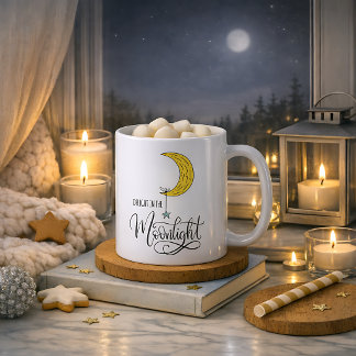 Whimsical stjärna och måne månljus  kaffemugg