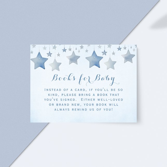 Whimsical Stjärnklar Natt Böcker Blå Bebis Baby Sh Tilläggskort (Skapare uppladdad)