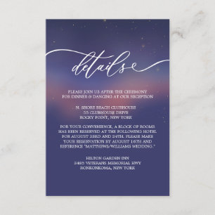 Whimsical Stjärnklar Natt Script Modern Tilläggskort