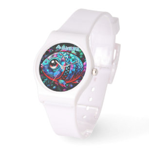 Whimsical Storögd Fisk Sjöfart Anpassad Armbandsur