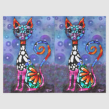 Whimsical Storögd Funky Katträka Dekoupage