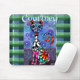 Whimsical Storögd Funky Kitty Katt Personlig Musmatta
