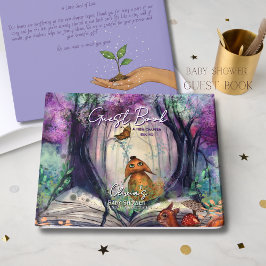 Whimsical Storybook Woodland Purple Guest Book Gästböcker