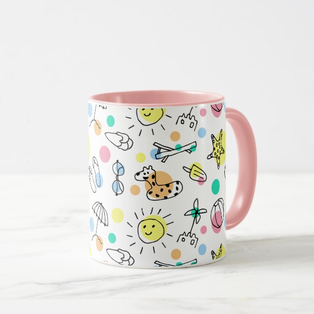 Whimsical stranddagmugg mugg (Framsida höger)