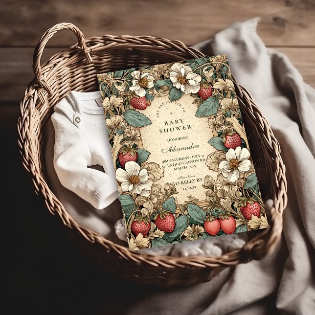 Whimsical Strawberry Forest Baby Shower Inbjudningar (Skapare uppladdad)