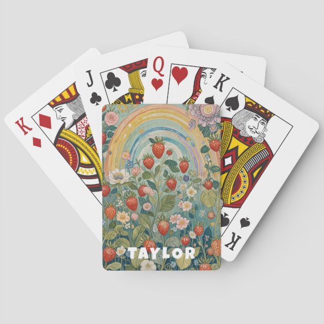 Whimsical Strawberry Patch Casinokort (Baksidan)