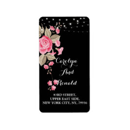 Whimsical String Ljus Black Adressetikett