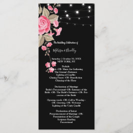 Whimsical String Ljus Black-ceremoniprogram Program