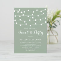 Whimsical String Ljus Sage Grönt Sweet 16 Party
