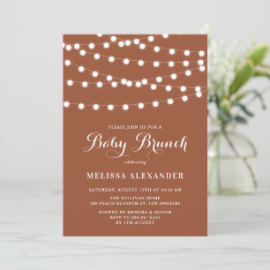 Whimsical String Ljus Terracotta Baby Brunch Inbjudningar