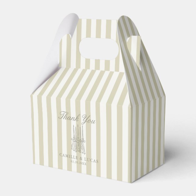 Whimsical Stripe Grön Bröllop  Presentaskar (Framsidan Sidan)