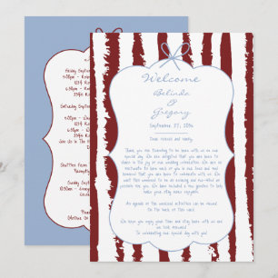 Whimsical Stripes Handskriven Bröllopsprogram Program