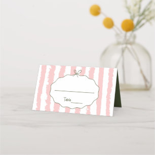 Whimsical Stripes Handskriven Målad Bröllop Placeringskort