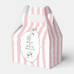 Whimsical Stripes Handskriven Målad Bröllop  Presentaskar