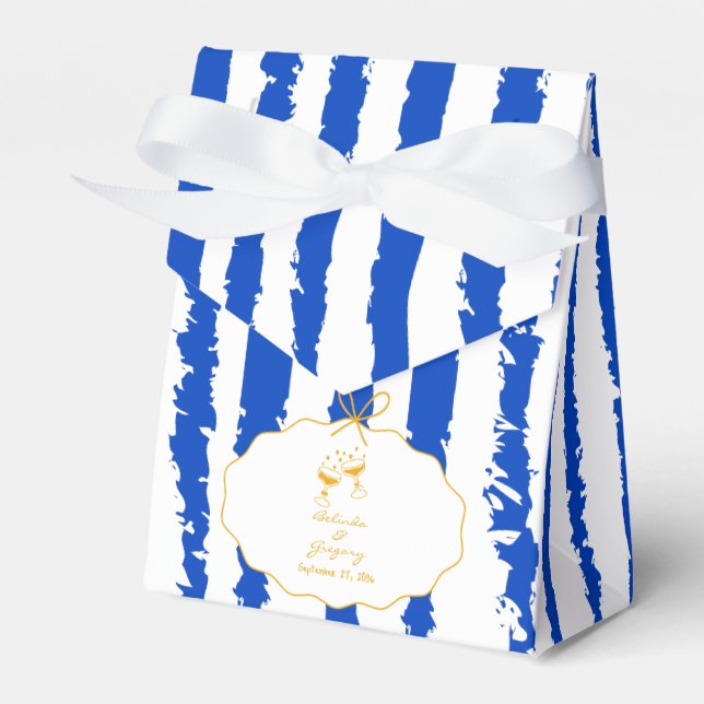 Whimsical Stripes Handskriven Målad Bröllop  Presentaskar (Framsidan Sidan)