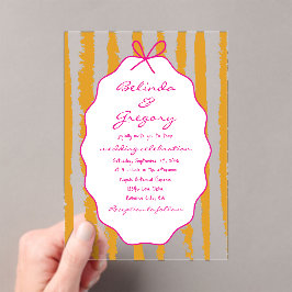 Whimsical Stripes Handwritten Painted Wedding 