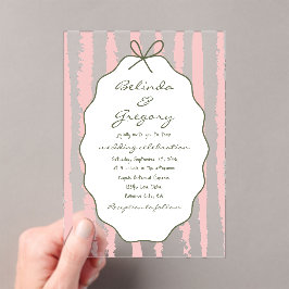Whimsical Stripes Handwritten Painted Wedding 