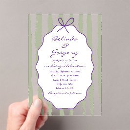 Whimsical Stripes Handwritten Painted Wedding 