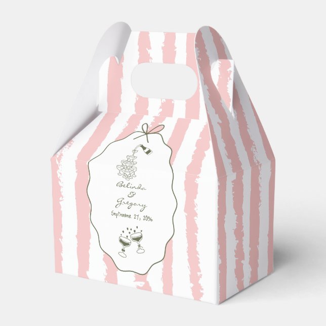 Whimsical Stripes Handwritten Painted Wedding  Presentaskar (Framsidan Sidan)