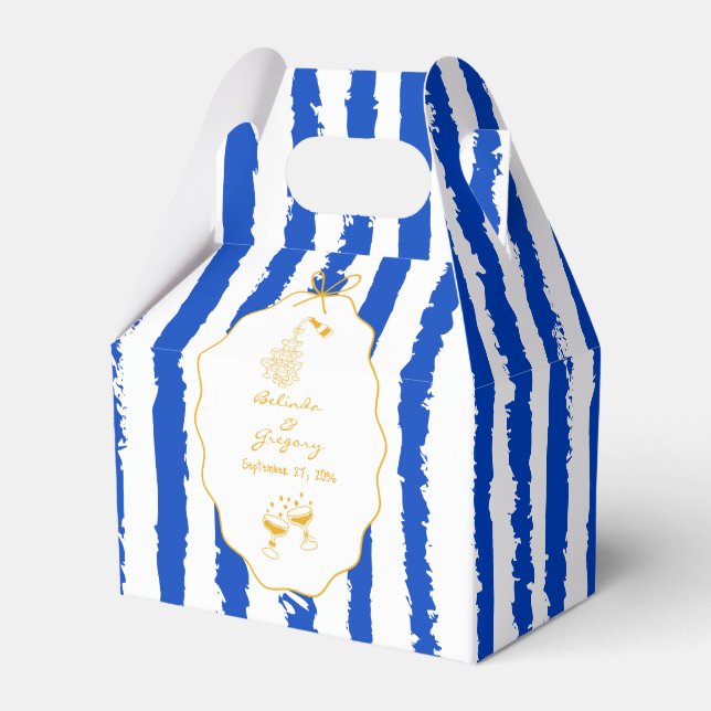Whimsical Stripes Handwritten Painted Wedding  Presentaskar (Framsidan Sidan)