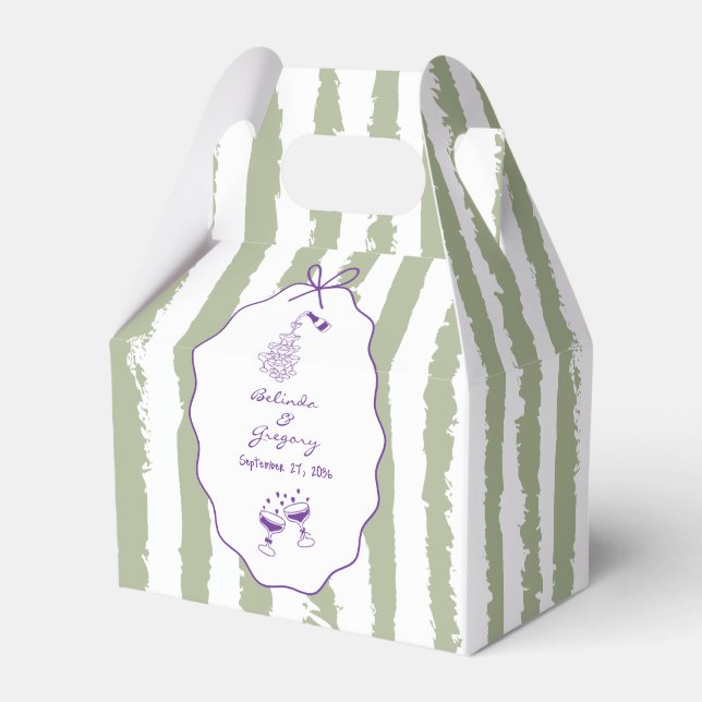 Whimsical Stripes Handwritten Painted Wedding  Presentaskar (Framsidan Sidan)