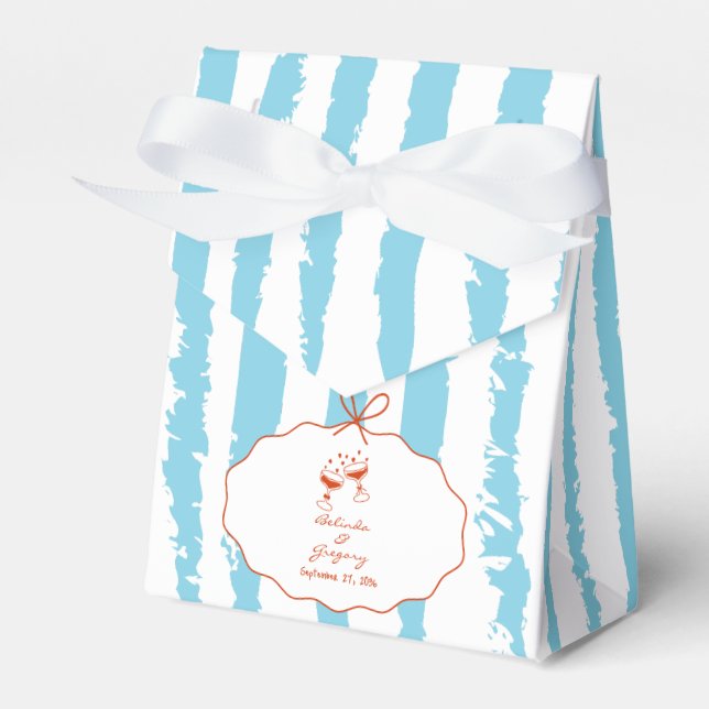 Whimsical Stripes Handwritten Painted Wedding  Presentaskar (Framsidan Sidan)