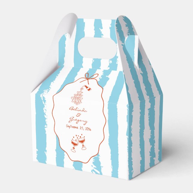 Whimsical Stripes Handwritten Painted Wedding  Presentaskar (Framsidan Sidan)