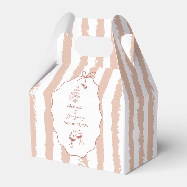 Whimsical Stripes Handwritten Painted Wedding  Presentaskar (Framsidan Sidan)