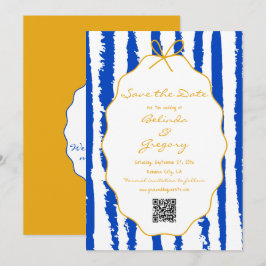 Whimsical Stripes Handwritten Painted Wedding  Spara Datumet