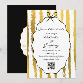 Whimsical Stripes Handwritten Painted Wedding  Spara Datumet